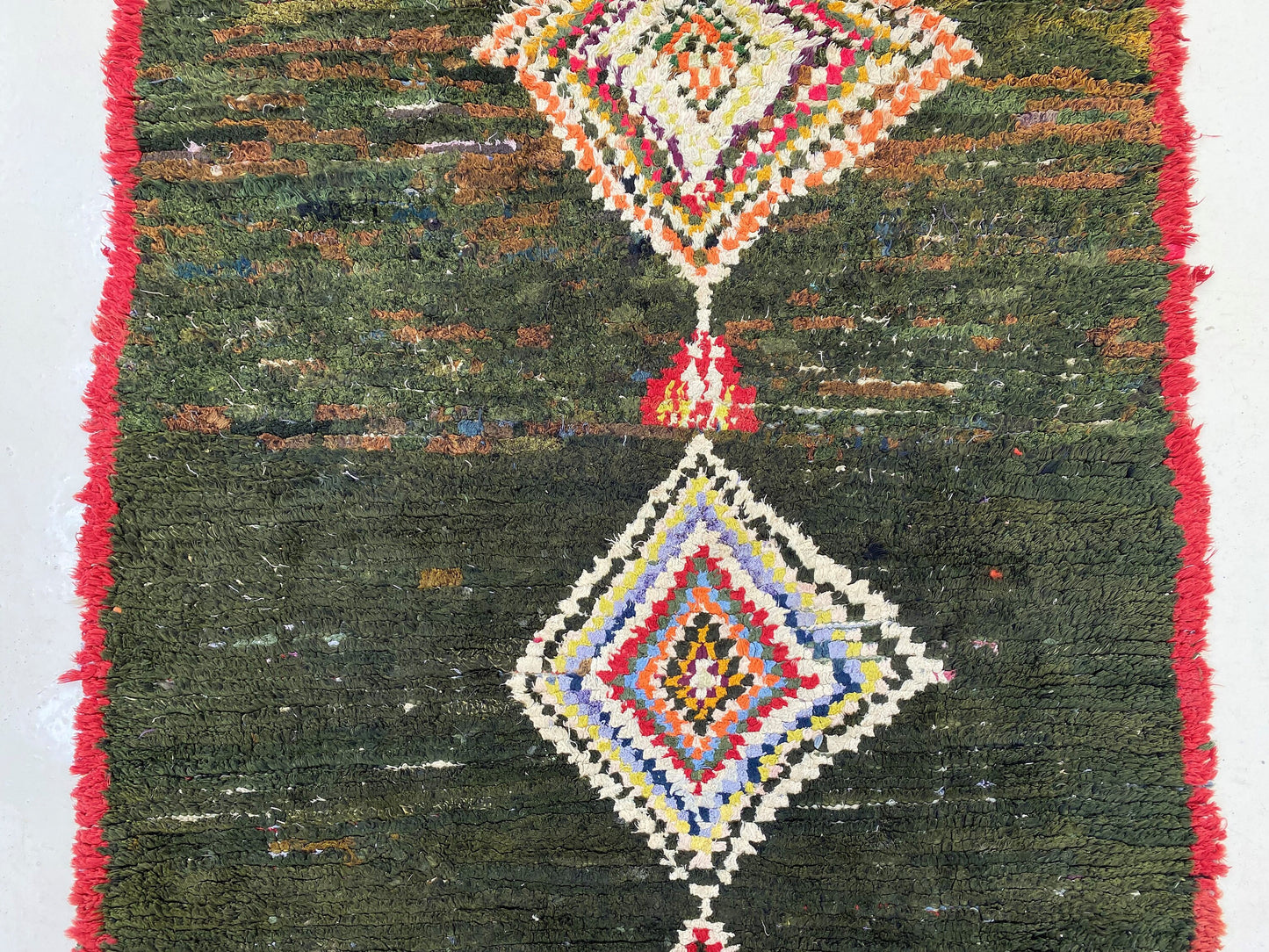 3x8 Diamond Moroccan Runner Rug, Vintage Home Decor Rug Runner.