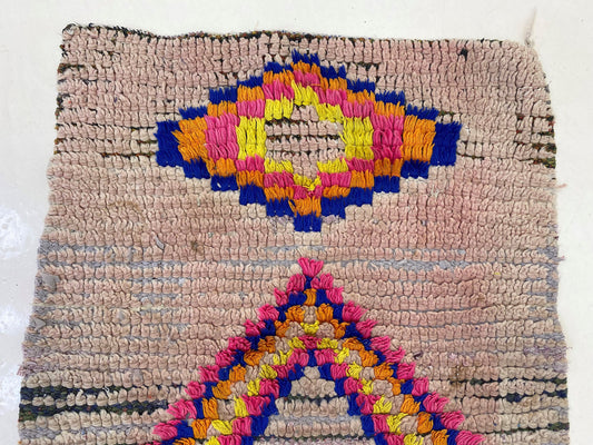 Colorful Diamond Moroccan Runner, 3x7 Home Decor Rug Runner.