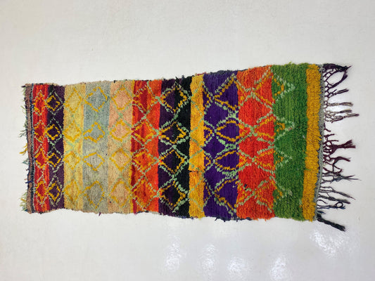 One-of-a-Kind Moroccan Rug 3x7, Vintage Runner for Your Home, Berber Moroccan Runner rug.