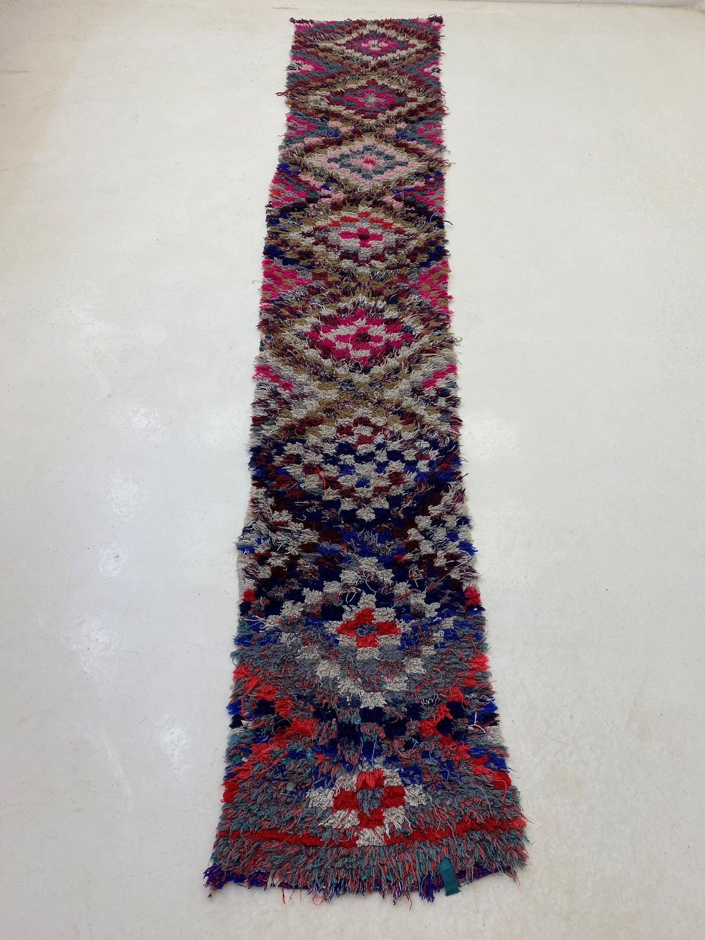 Narrow Berber Moroccan Runner, Vintage 2x12 Rug Runner.