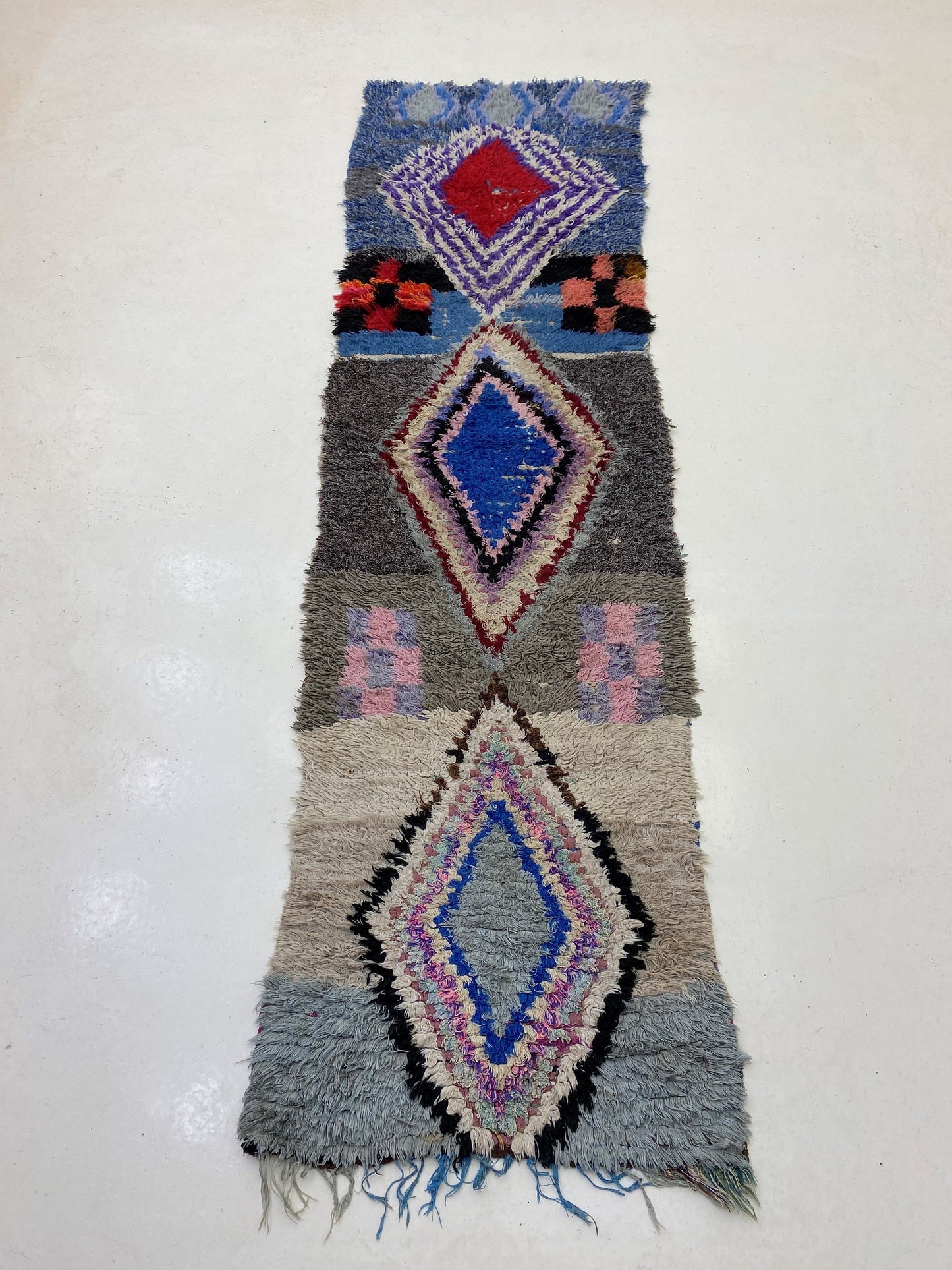 Narrow Moroccan Runner Rug, Unique Vintage 2x8 Rug Runner.