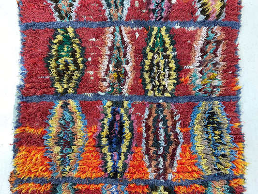 Vintage Moroccan Runner Rug, Berber Colorful Rug Runner.