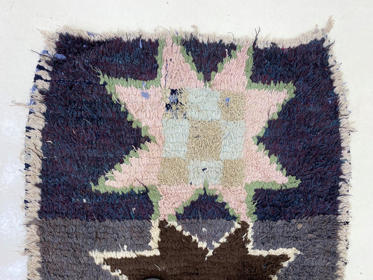 Colorful Moroccan 3x6 Runner Rug, Small Vintage Runner.