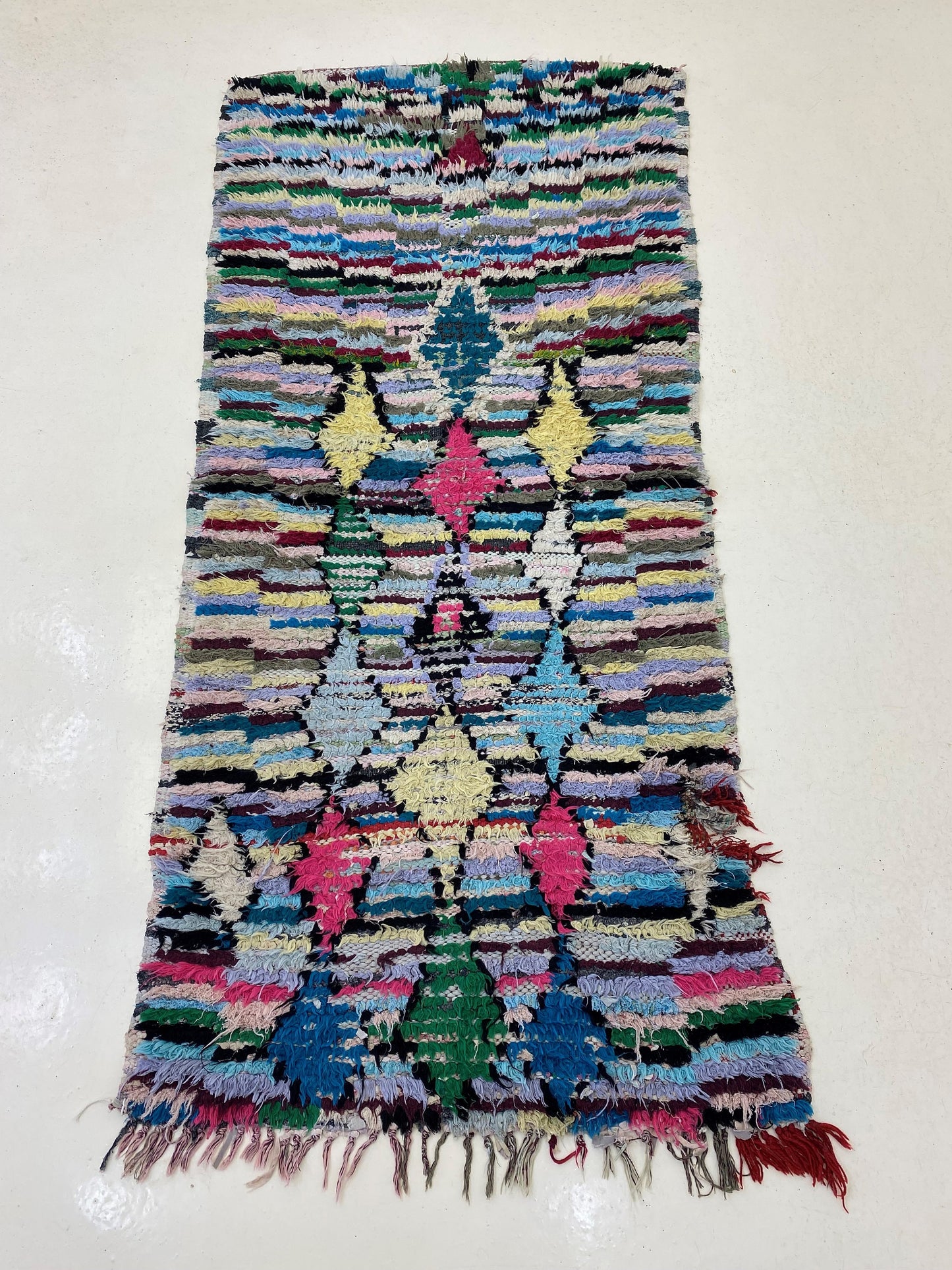 Moroccan 3x7 Runner, Narrow Vintage Berber Runner.