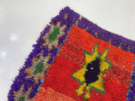 3x9 Vintage Moroccan Runner Rug Authentic Berber Design.