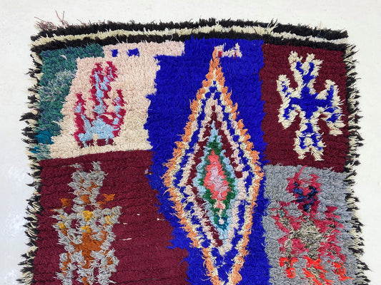 Tapis marocain 3x9,5, tapis berbère vintage coloré.