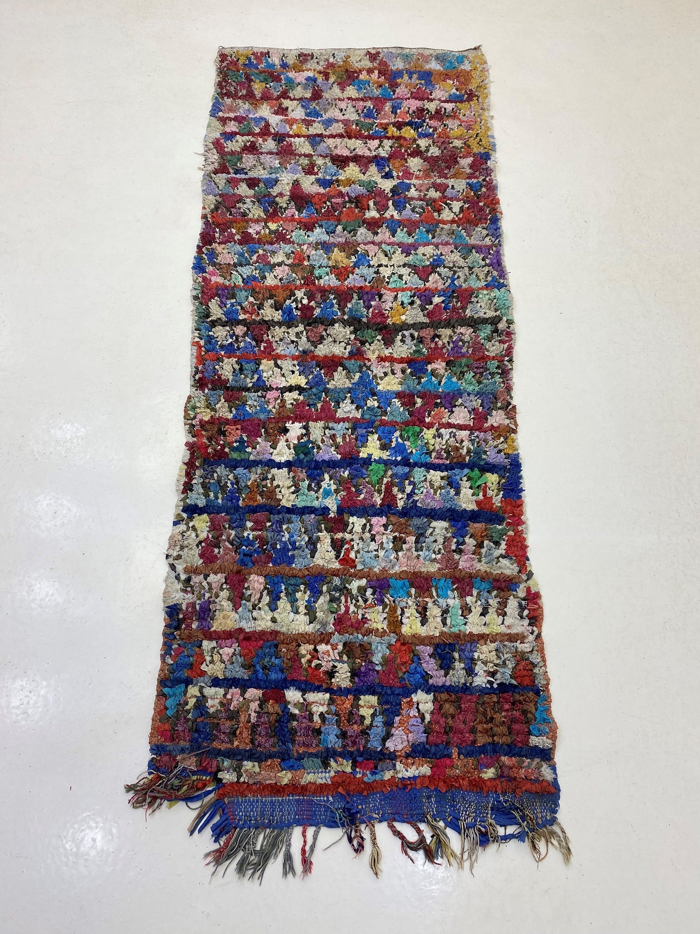Geometric Vintage Boho Moroccan 3x8 Runner Rug, colorful Home Decor.