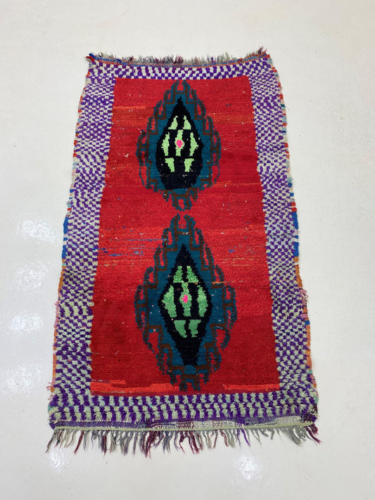 Moroccan Rug , 5x3 Berber Small Vintage Area Rug, Unique Boho decor Rug.