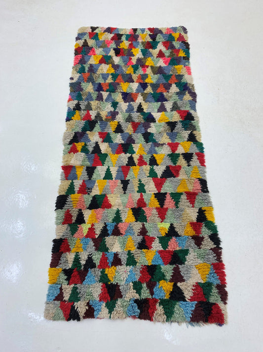 Tapis marocain coloré 3x7 pour couloir ou entrée.