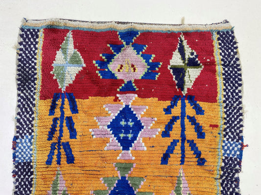 Berber Multicolor 3x8 Runner Rug, Bohemian Moroccan Rug Runner.