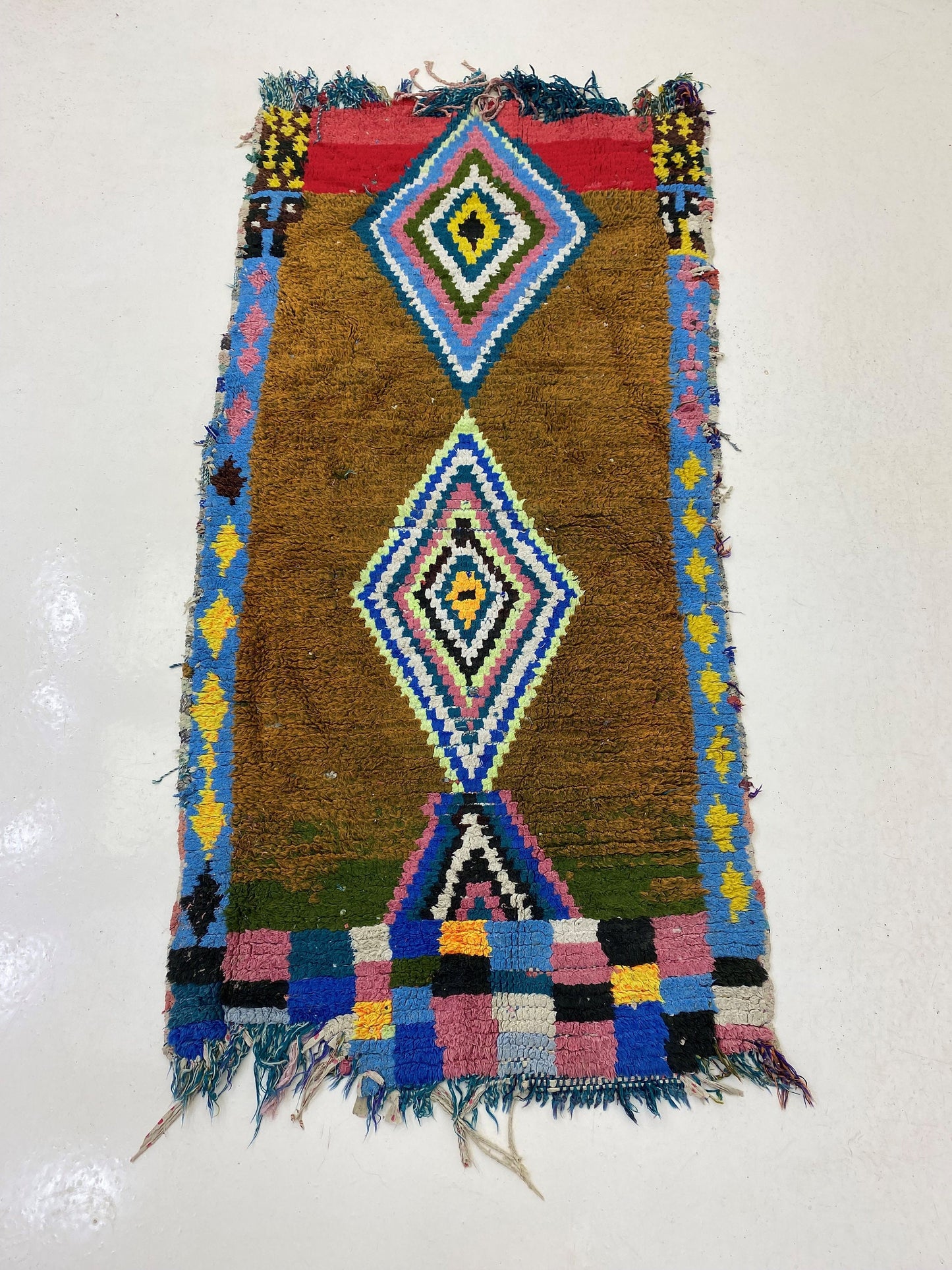 Vintage Moroccan 3x6 Rug Runner, Small Berber Style Rug Runner.