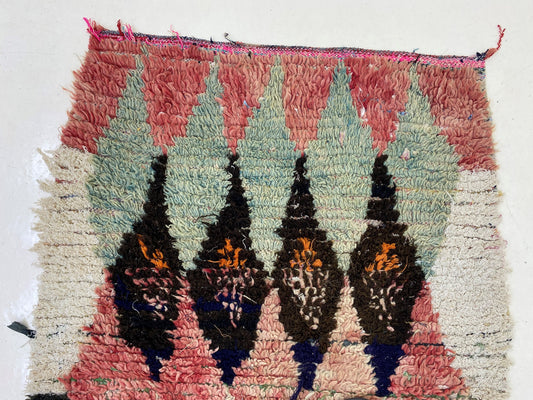 Diamond 3x8 Moroccan Rug, Hallway vintage Decor Runner.