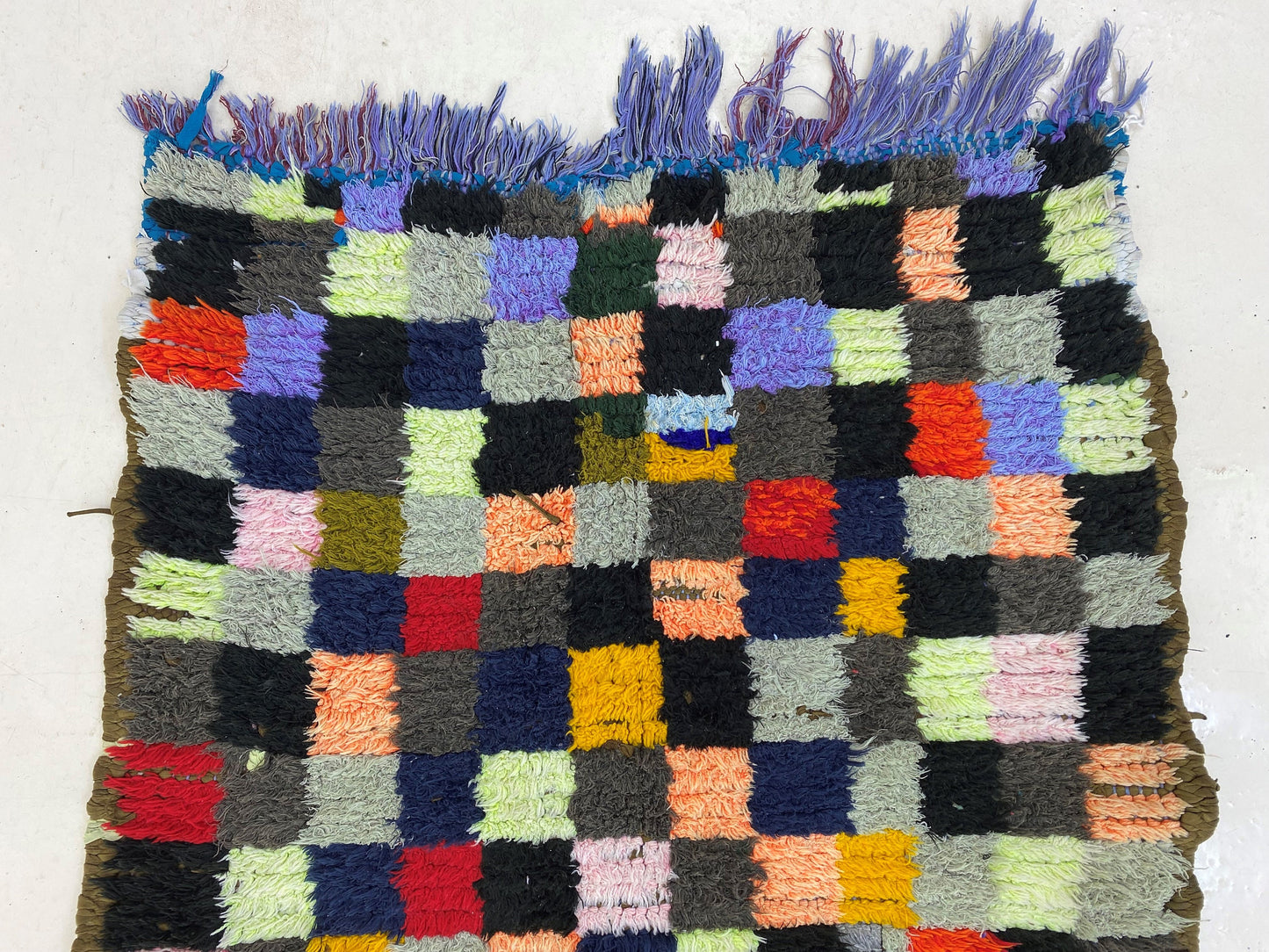 3x8 Vintage Used Moroccan Runner Rug, Berber Boho Home Decor.