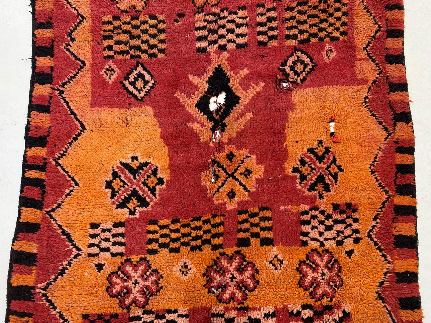 5x9 Vintage Wool Moroccan Rug, Authentic Boho Area Rug.