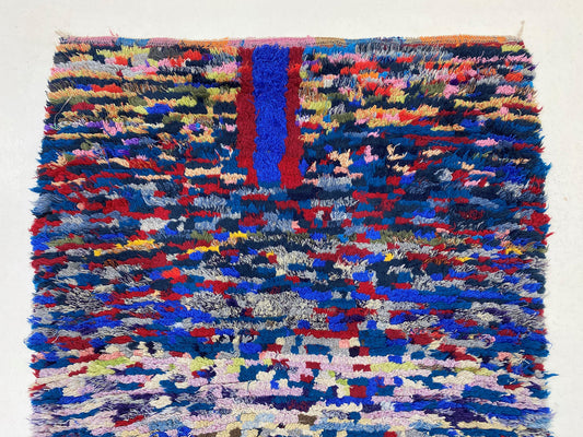 Abstract Vintage Runner Rug, Berber Moroccan Runner.