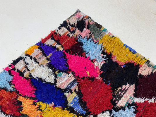 Diamond 6x4 Moroccan Rug, Vintage Colorful Area Rug, Berber Home Decor.