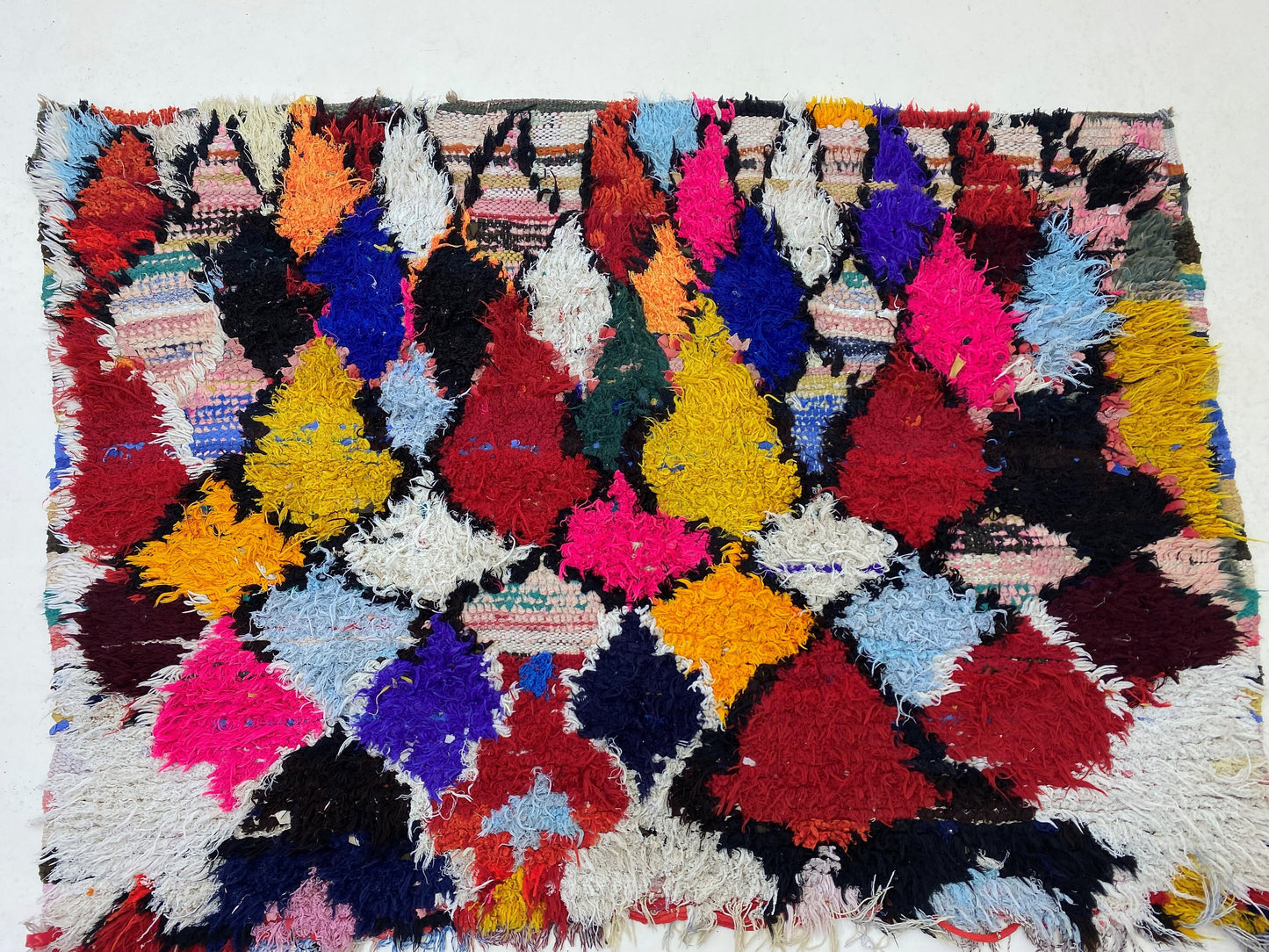 Diamond 6x4 Moroccan Rug, Vintage Colorful Area Rug, Berber Home Decor.