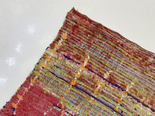 Narrow Moroccan Runner Rug 2x11 ft, Traditional Diamond Wool Runner, Long Narrow Hallway Decor.