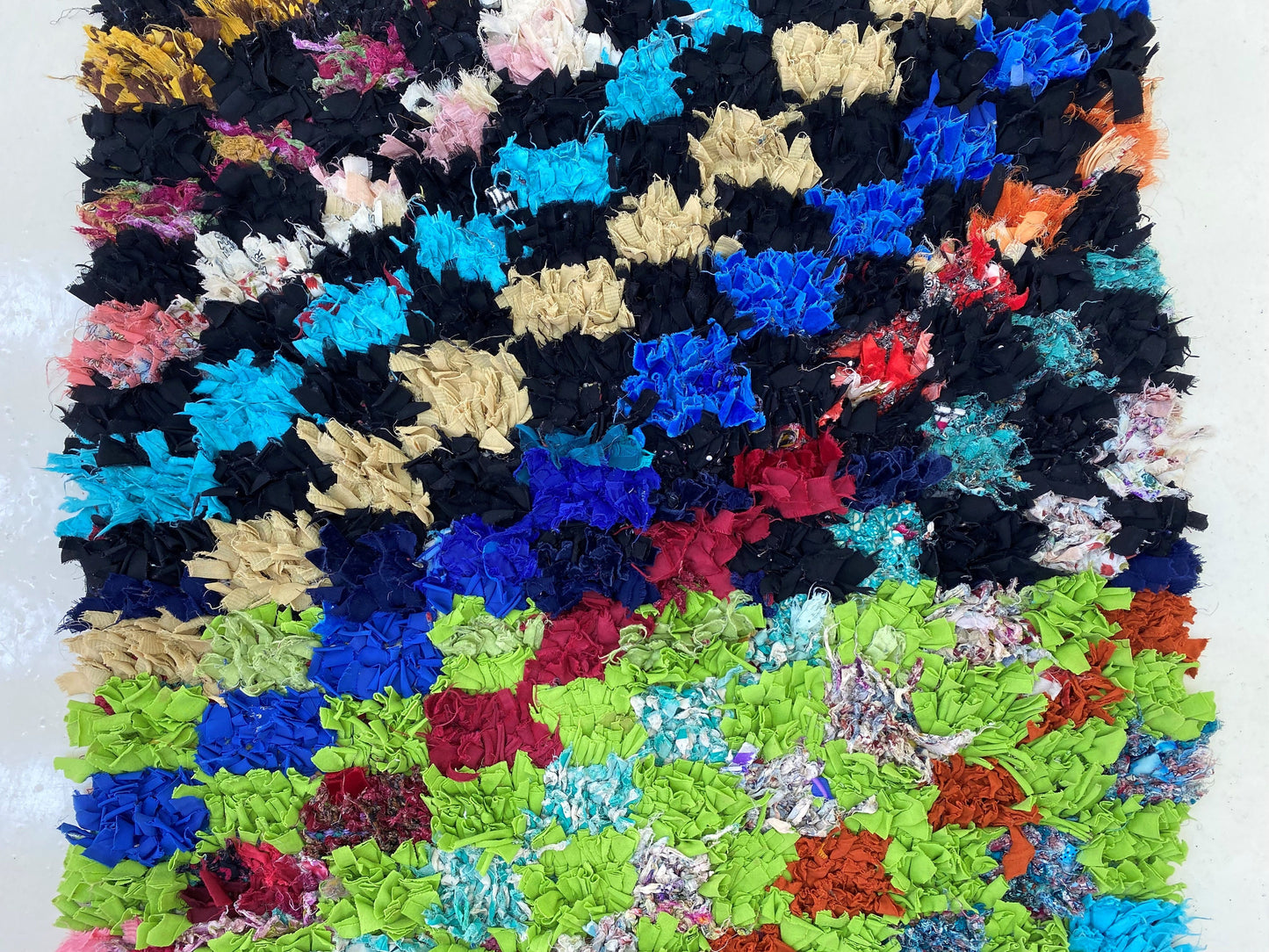2.5x6 Vintage Checkered Runner Rug, Berber Colorful Moroccan Runner.