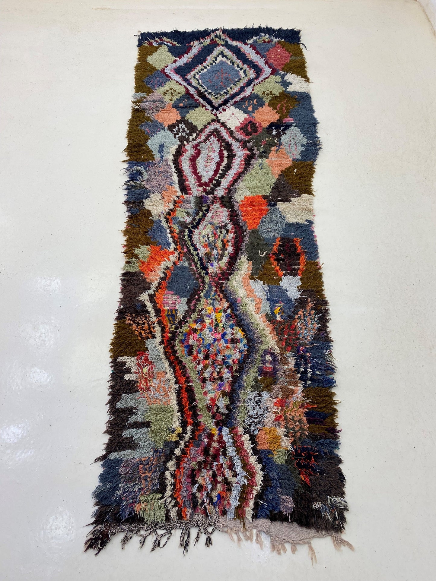 Narrow 3x9 Runner, Vintage Berber Runner, Moroccan Runner Rug.