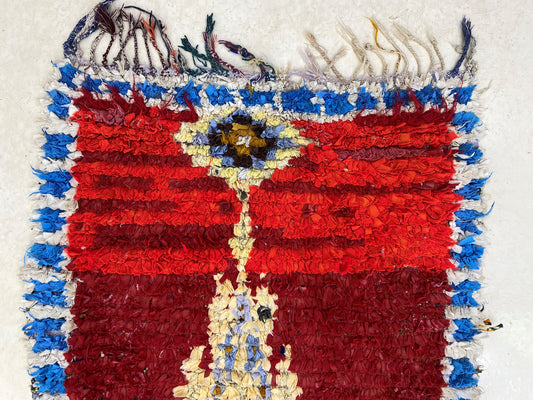 Tapis de couloir marocain 3x12, tapis de couloir berbère vintage Boucherouite.