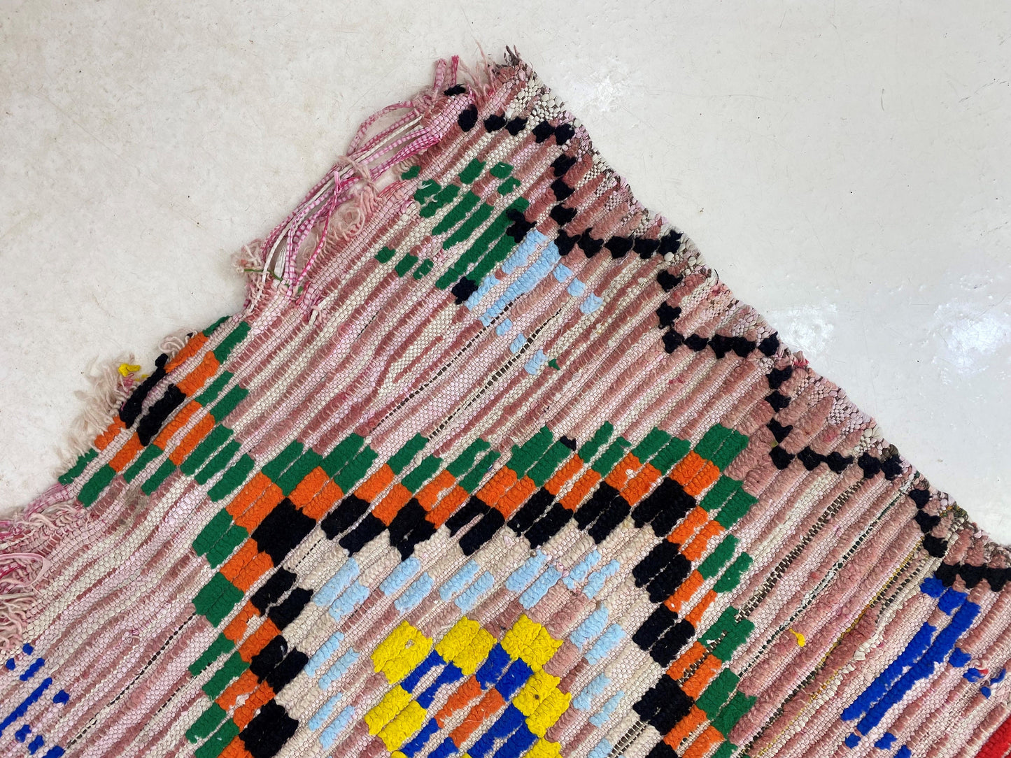 Tapis de couloir marocain étroit et long 3x12, tapis de couloir berbère vintage.