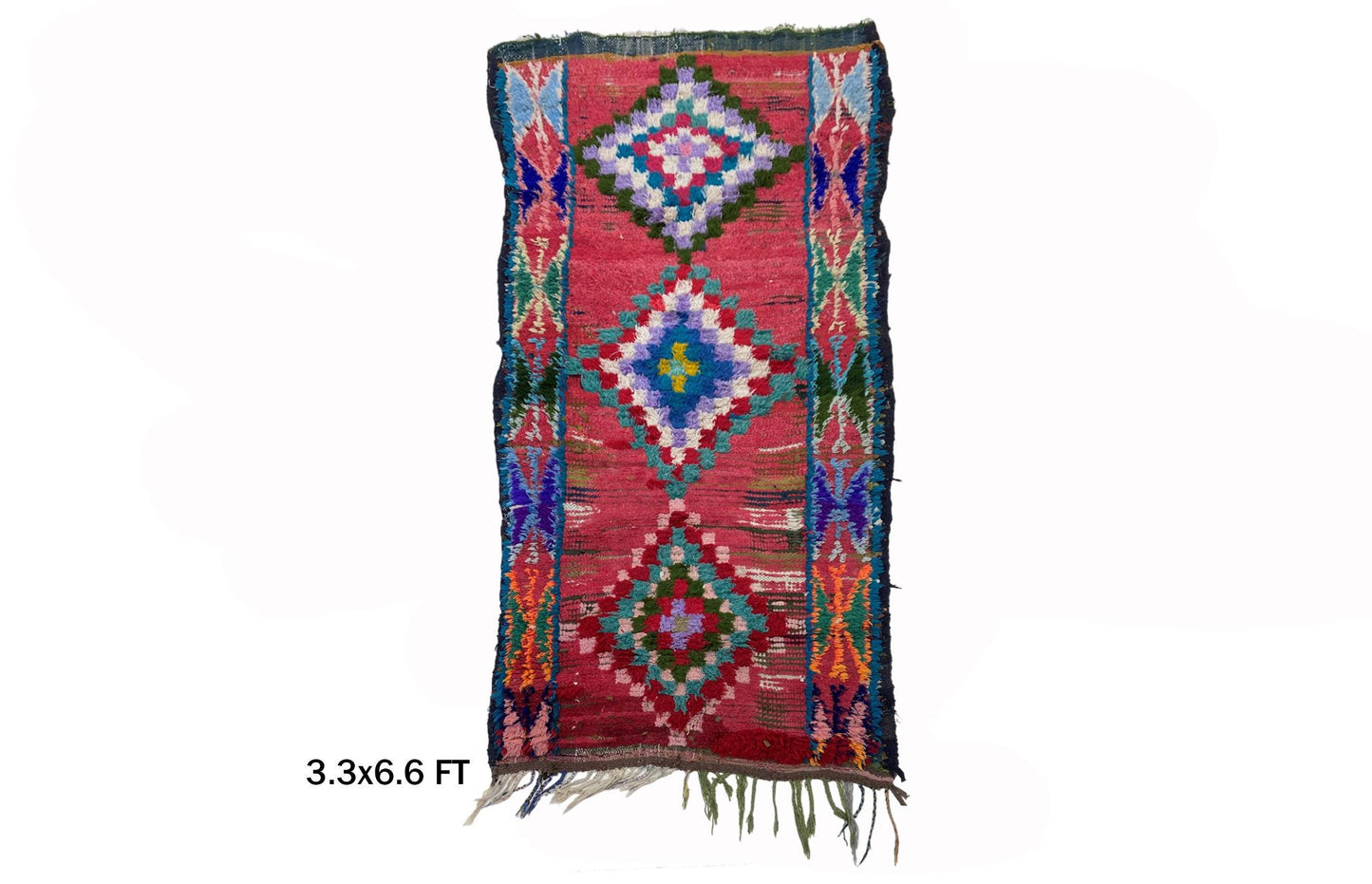 Traditional Moroccan Runner Rug – 3x7 Vibrant Diamond Runner – Perfect for Boho-Chic Interiors.