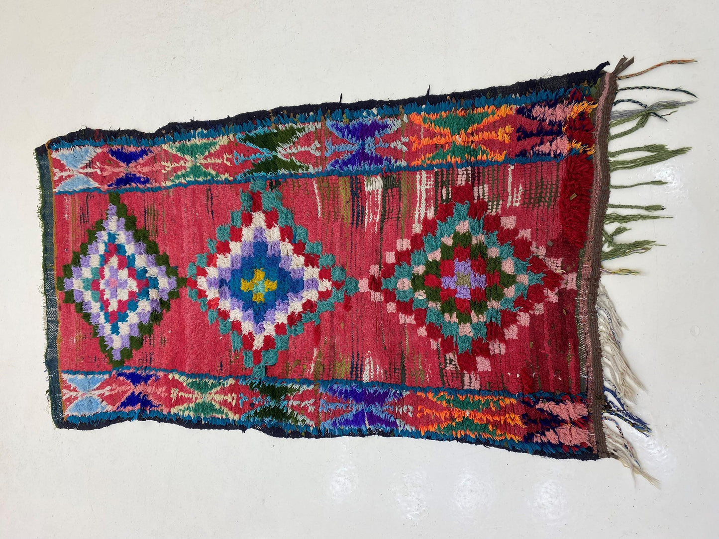 Traditional Moroccan Runner Rug – 3x7 Vibrant Diamond Runner – Perfect for Boho-Chic Interiors.