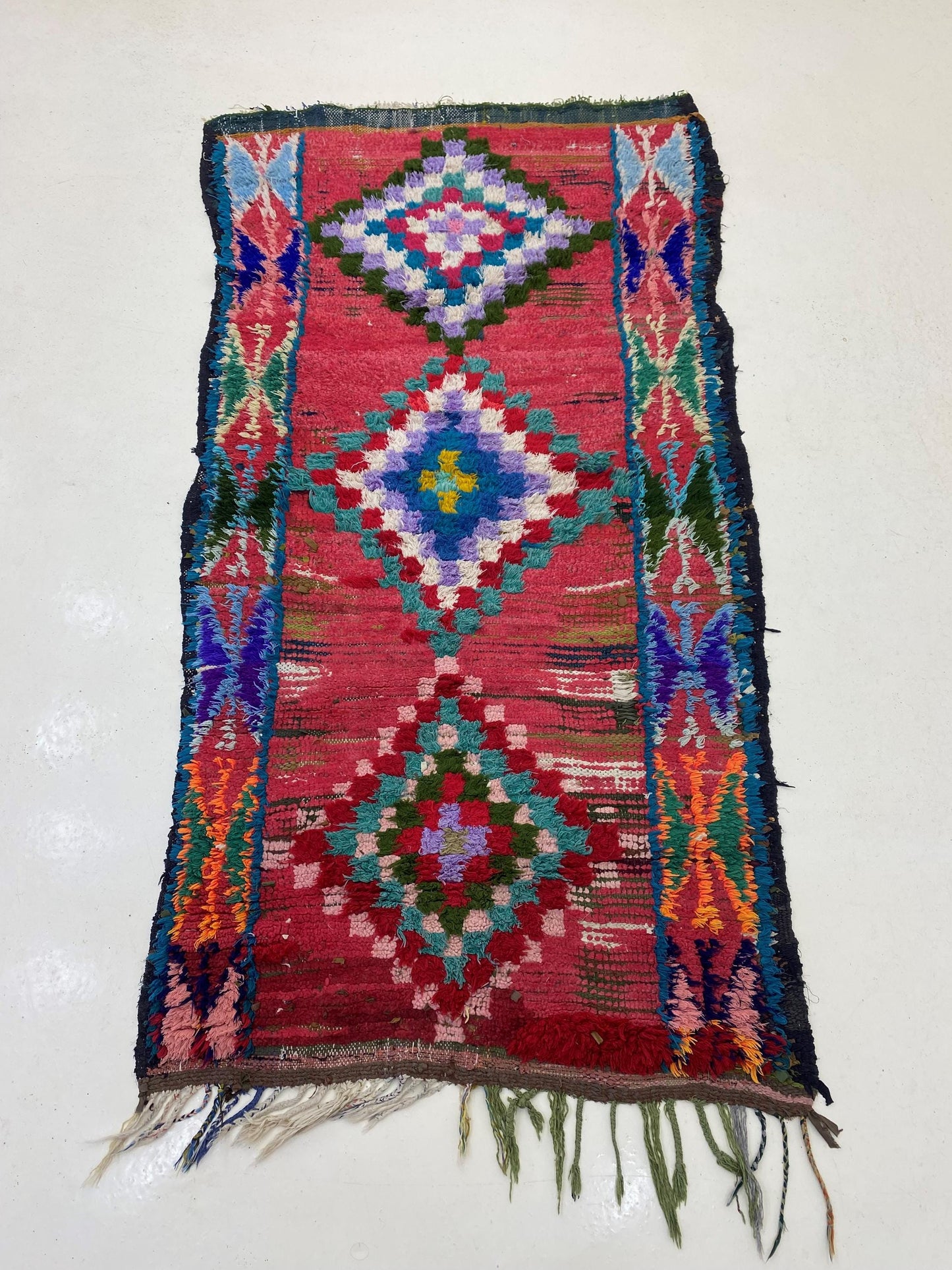 Traditional Moroccan Runner Rug – 3x7 Vibrant Diamond Runner – Perfect for Boho-Chic Interiors.