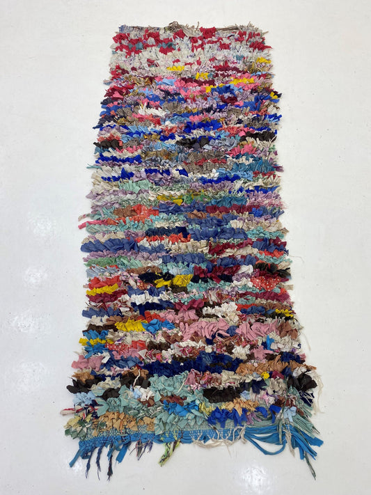 Vintage Moroccan Runner Rug 3x6– Boucherouite Runner.