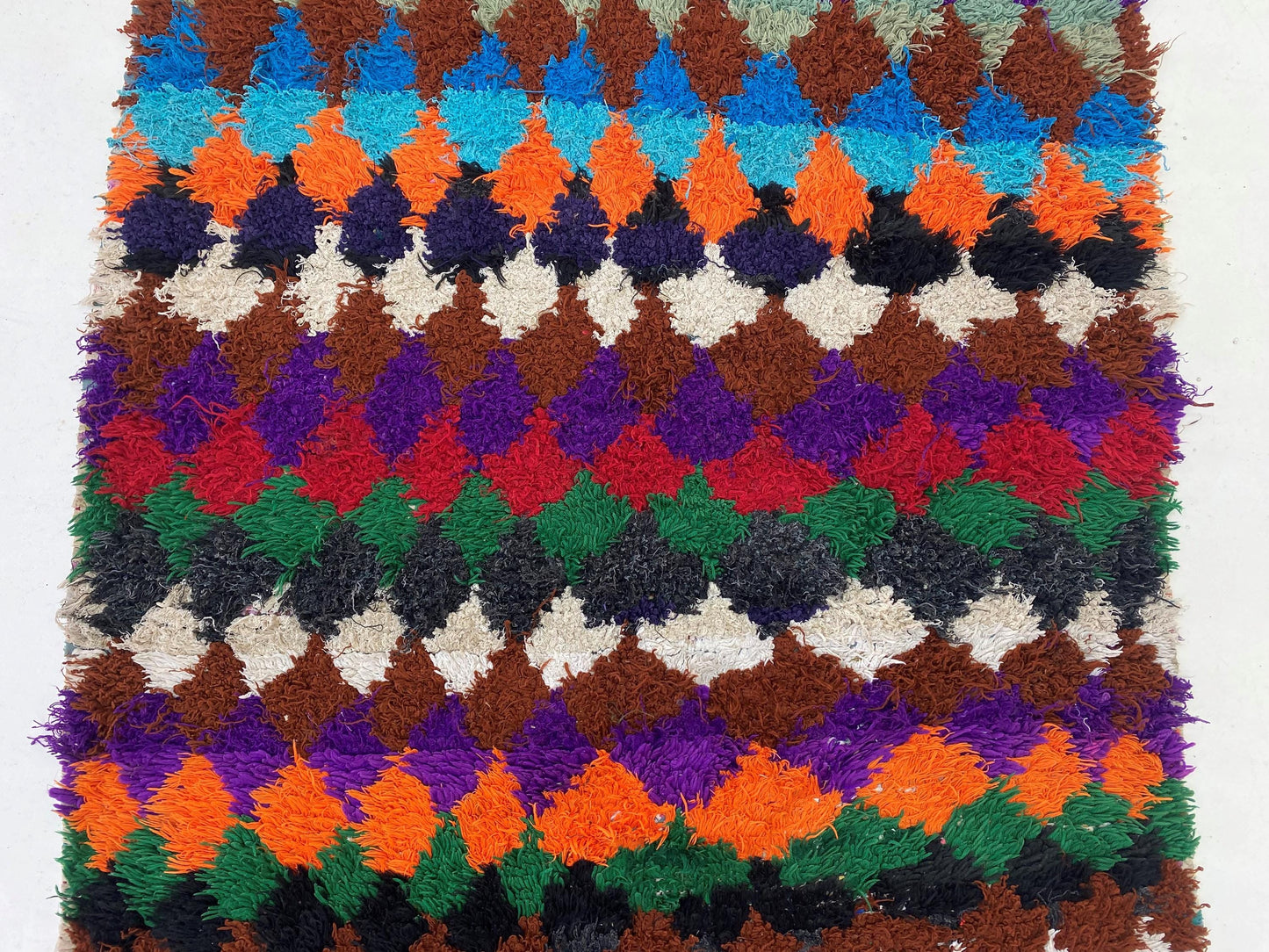 3x6 Moroccan Runner Rug, Colorful Vintage Home Decor.