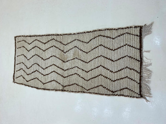 Tapis de couloir marocain 3x7, tapis de décoration d'intérieur vintage en laine.