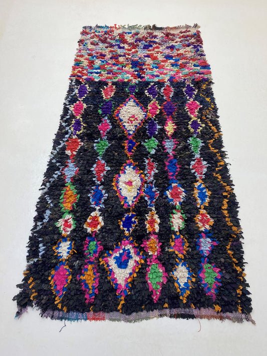 Boucherouite Colorful Moroccan Area Rug 4x8.
