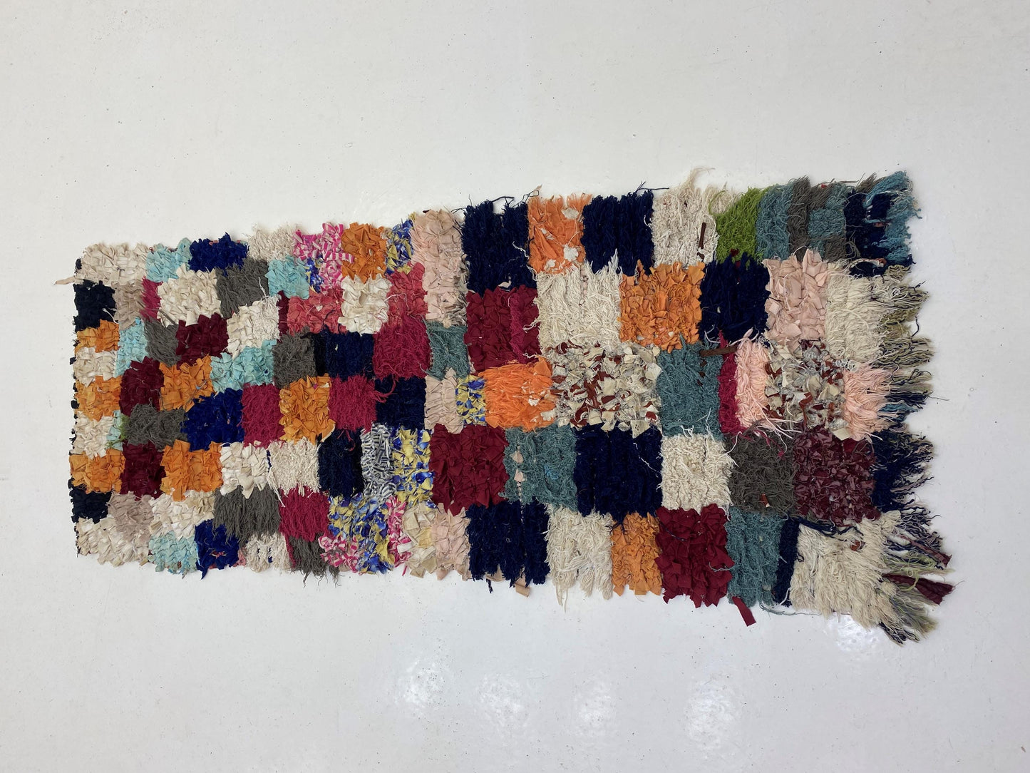 Moroccan Boho Boucherouite Runner Rug 2x6.