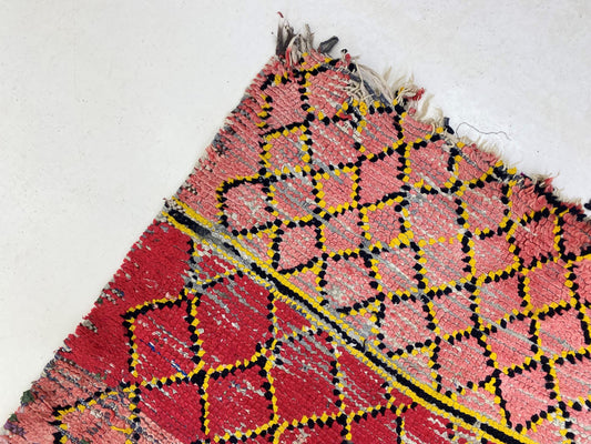 3x9 Moroccan Vintage Boho Unique Runner Rug.