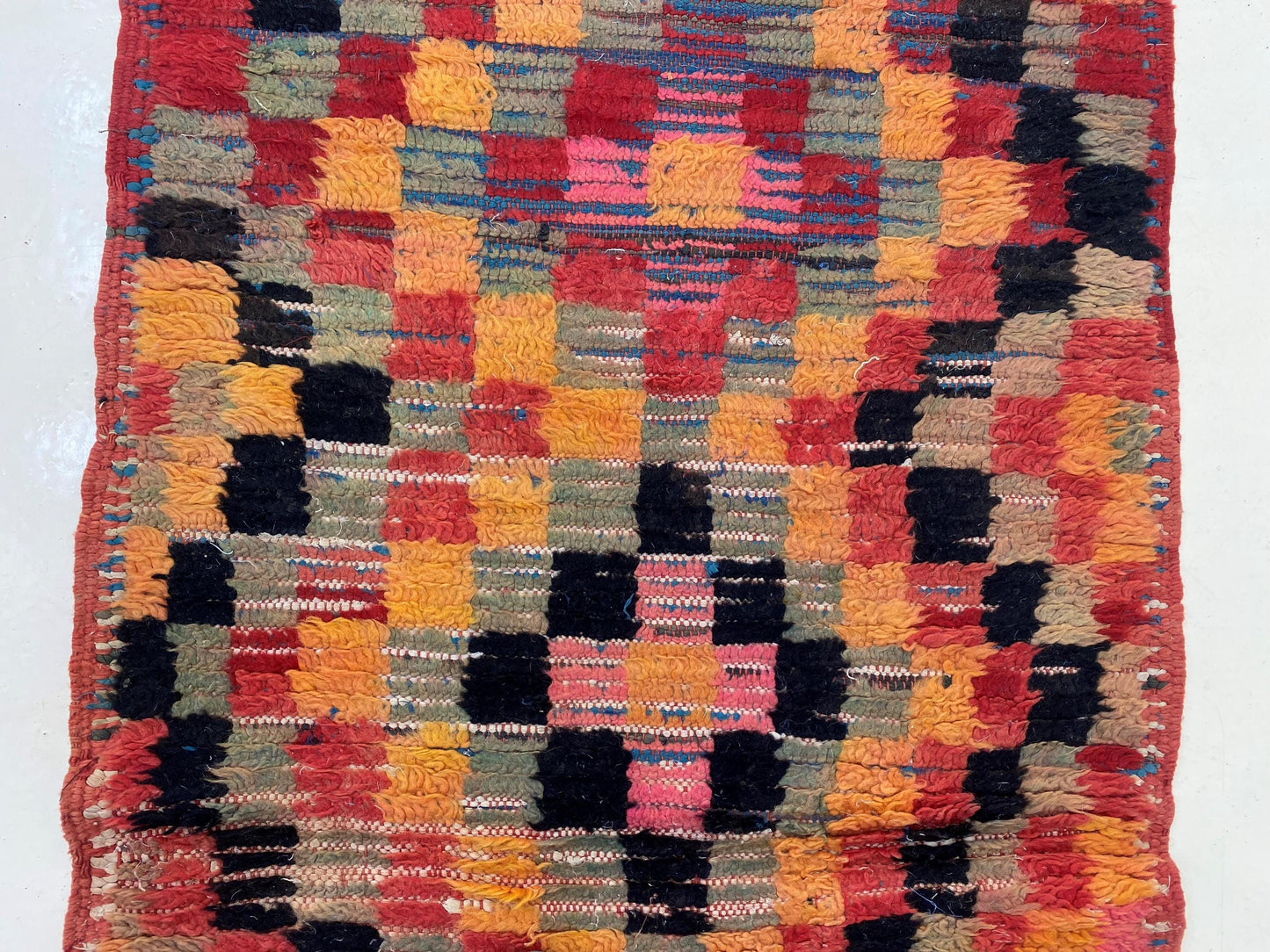 Unique Vintage Moroccan Runner Rug – 3x9 FT – Ideal for Creating Cozy Space.