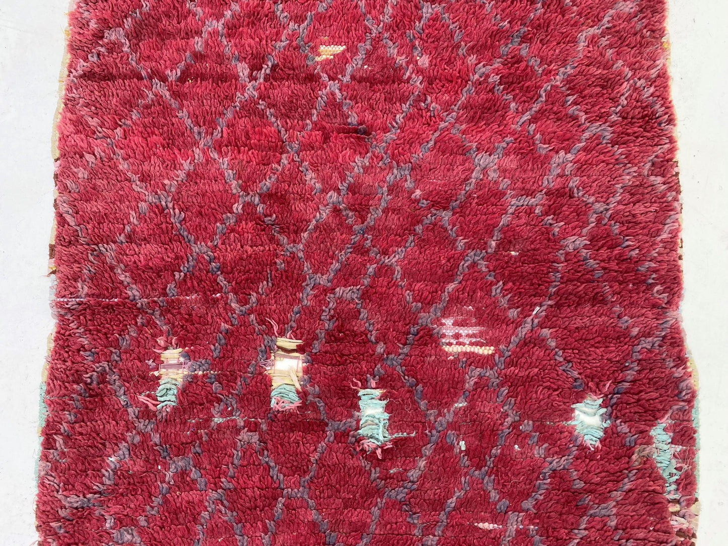 Tapis de couloir marocain authentique 3x8, tapis de couloir en laine tissée.