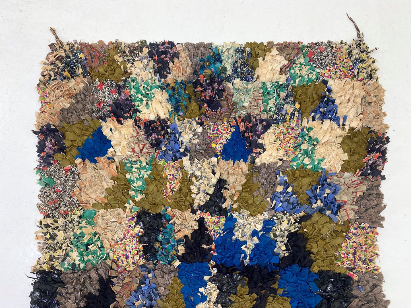 Tapis de couloir marocain vintage Boucherouite 3x7.