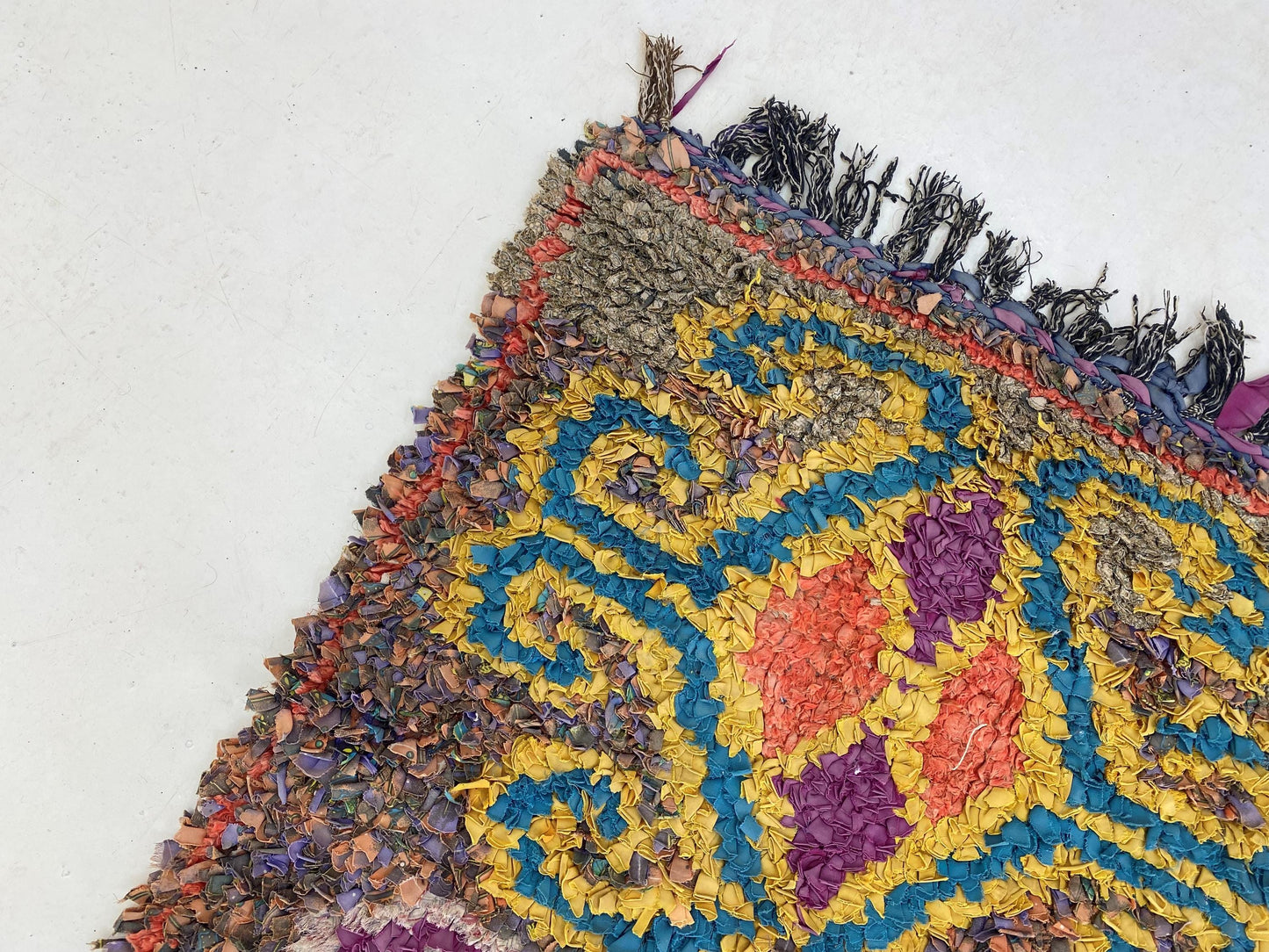 Moroccan Runner 2x7, Vintage Boucherouite Runner.