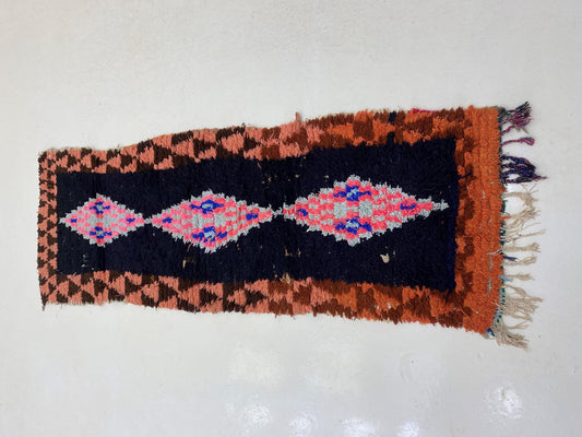 Vintage Moroccan Runner Rug, Colorful Home Decor.