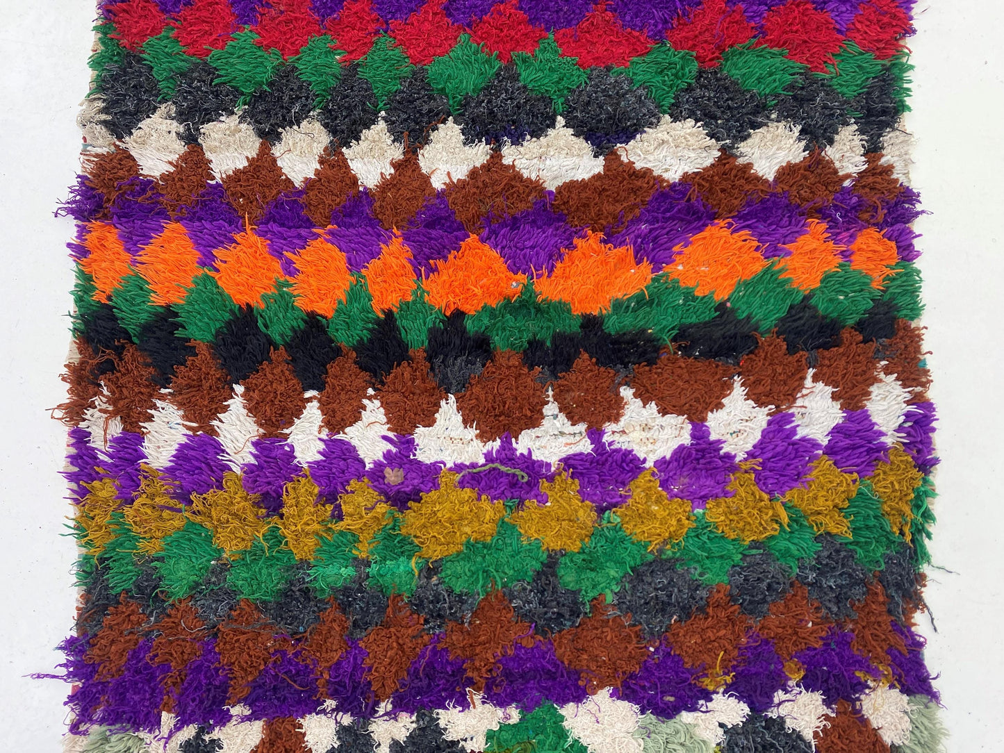 3x6 Moroccan Runner Rug, Colorful Vintage Home Decor.