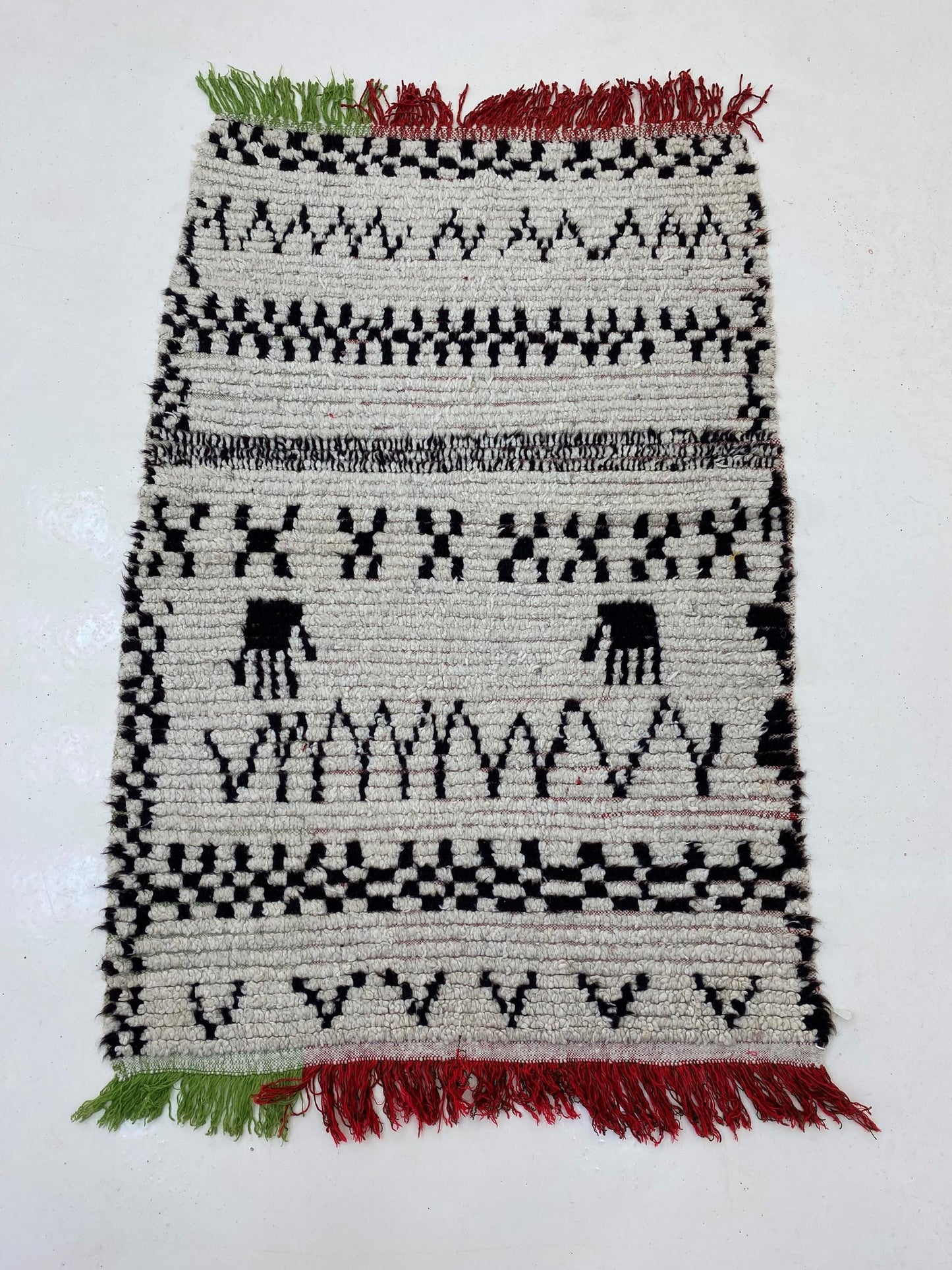Small Unique Moroccan Rug, 3x5 Vintage Area Rug.