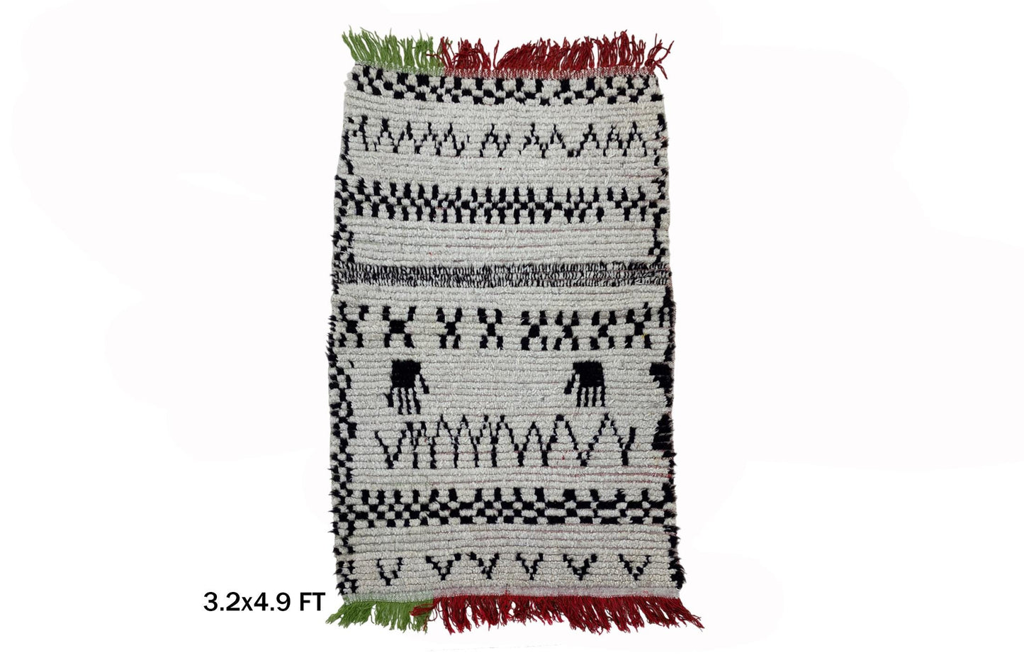 Small Unique Moroccan Rug, 3x5 Vintage Area Rug.