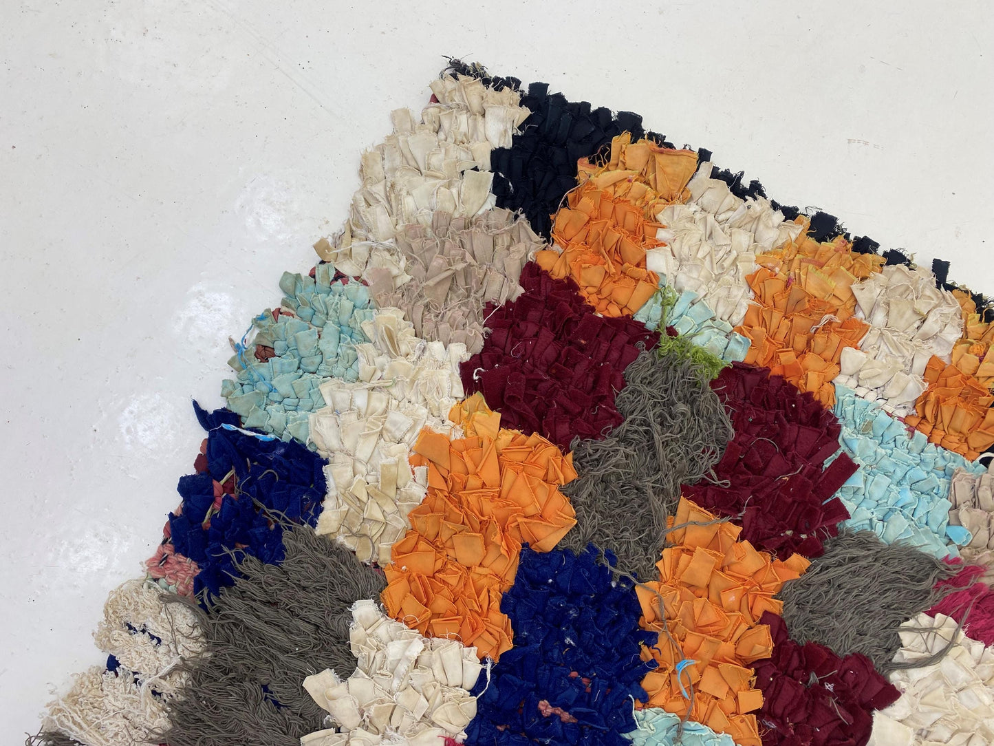 Moroccan Boho Boucherouite Runner Rug 2x6.