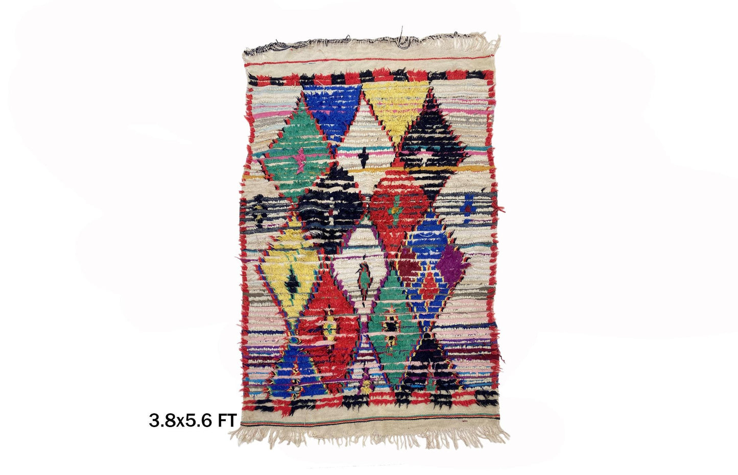 4x6 Moroccan Dimond Vintage Area rug.