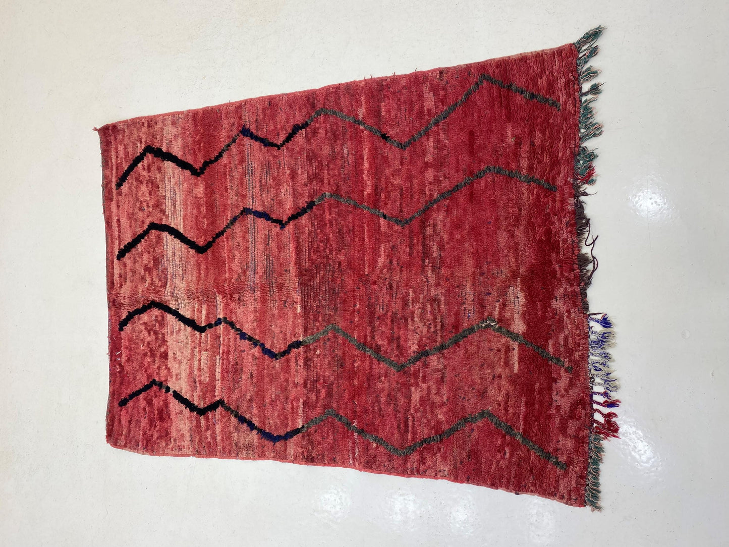 4x6 Moroccan Rug, Striped Vintage Wool Rug.