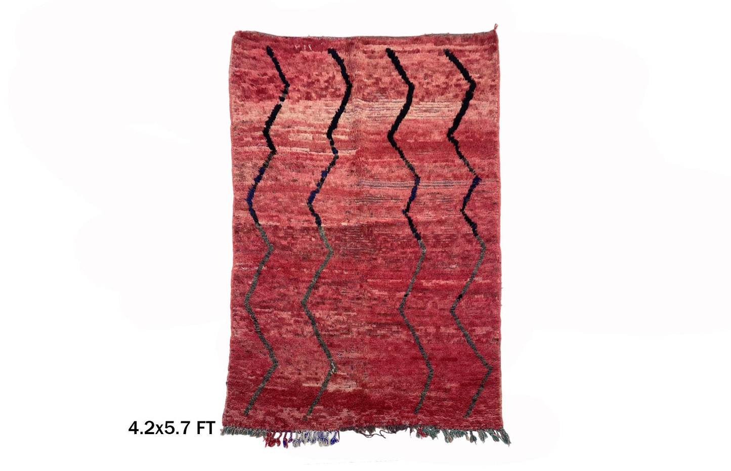 4x6 Moroccan Rug, Striped Vintage Wool Rug.