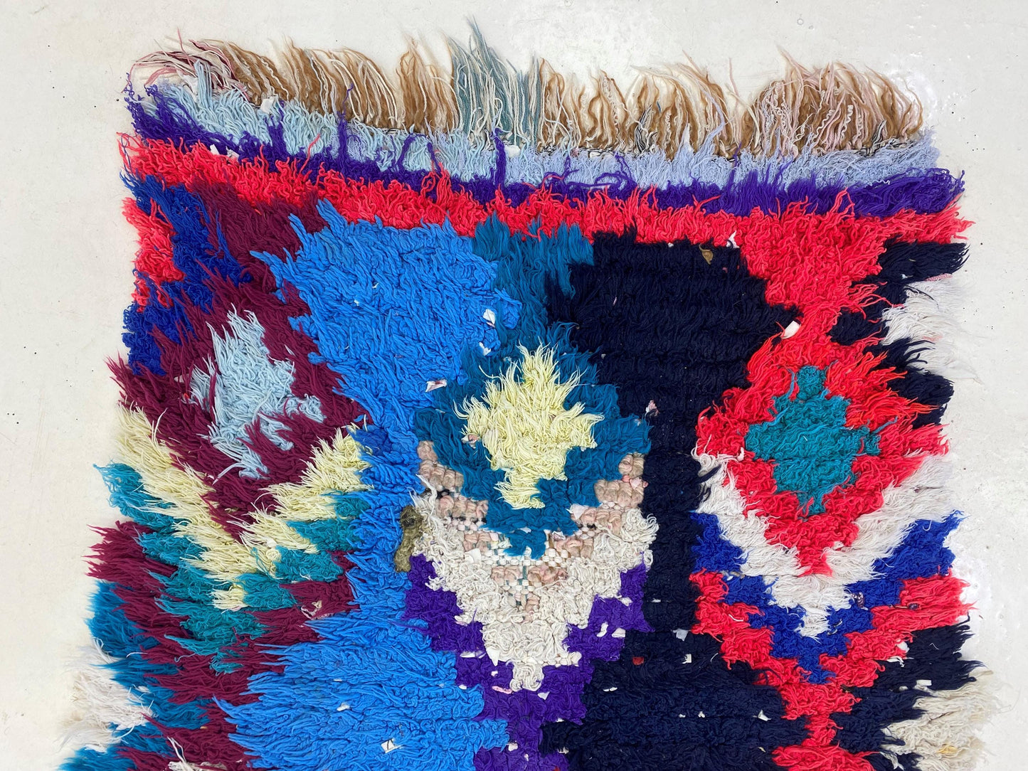 Petit tapis de couloir marocain vintage bohème 2x5.