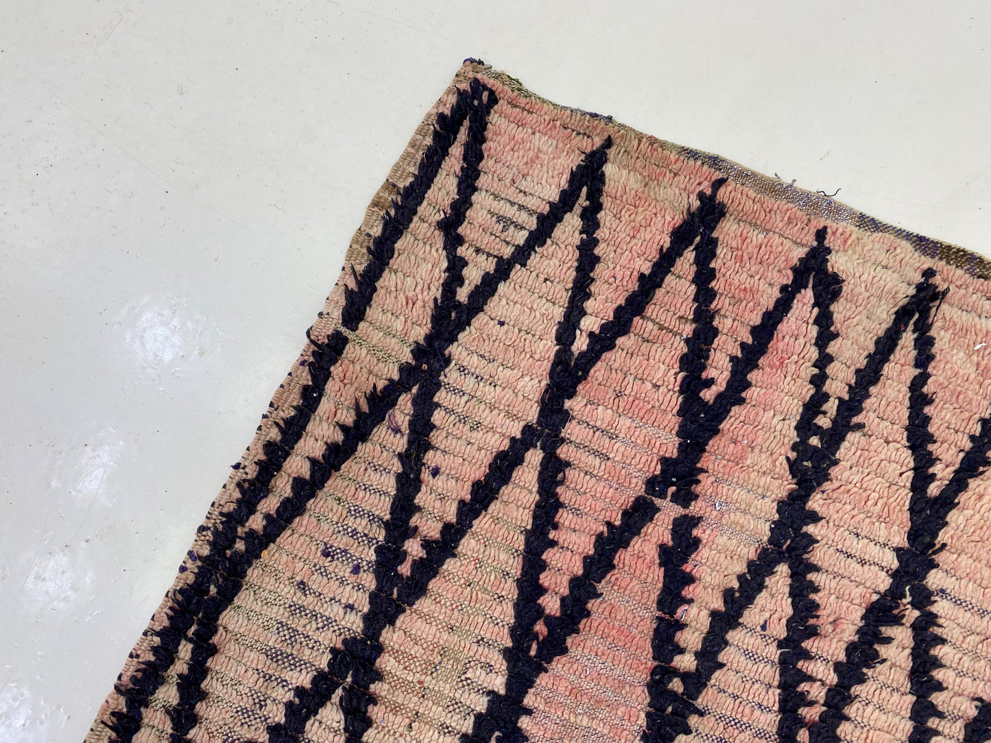 3x8.5 Narrow Moroccan Runner Rug, Diamond Berber Rug Runner.
