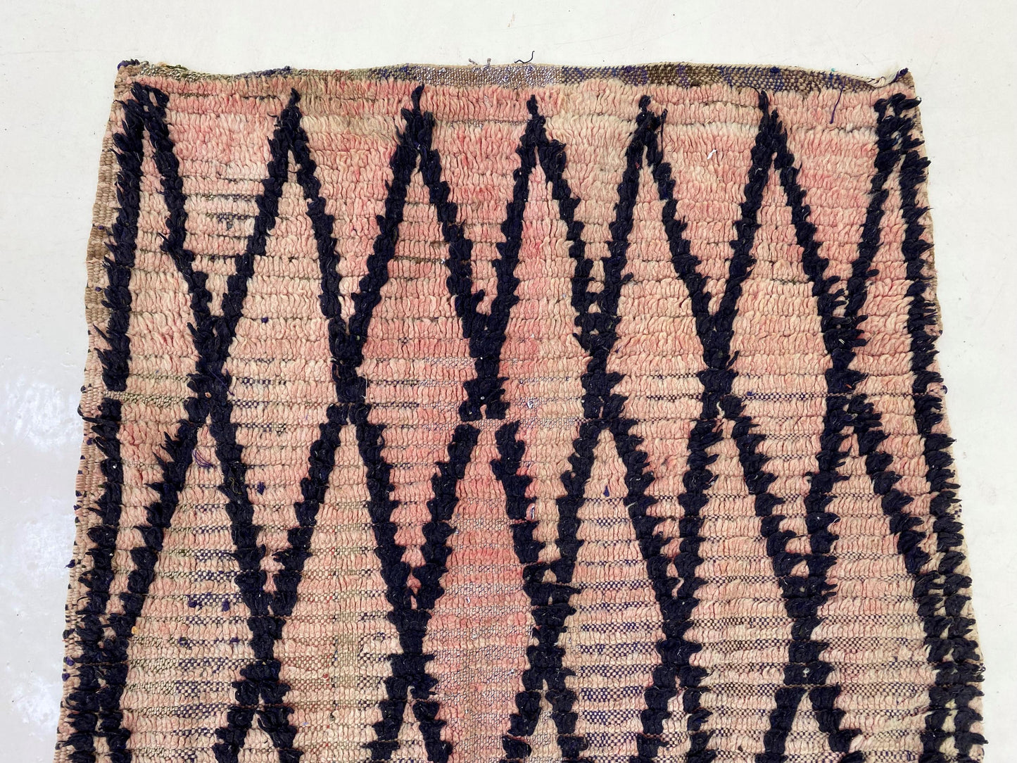 3x8.5 Narrow Moroccan Runner Rug, Diamond Berber Rug Runner.